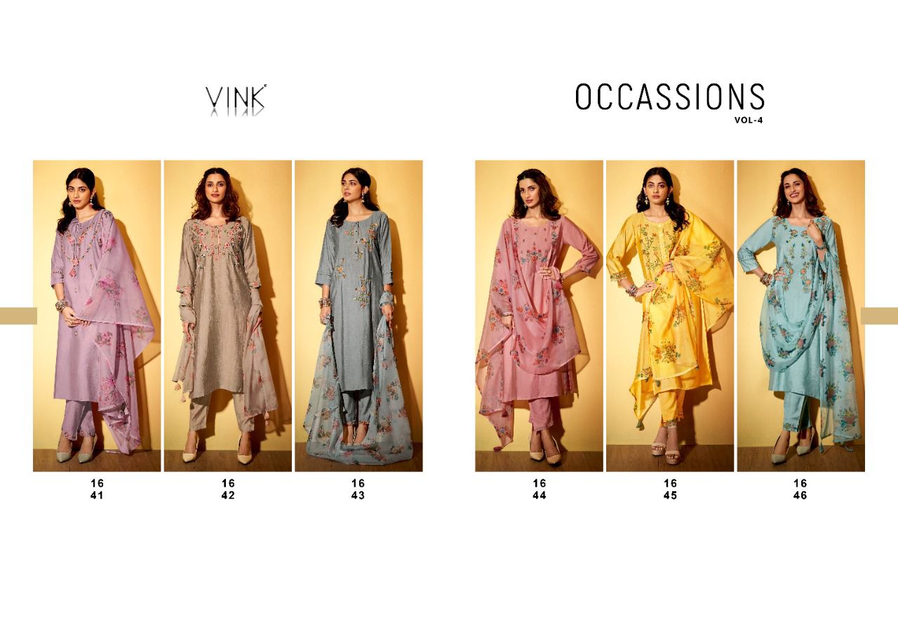 VINK OCCASIONS 4 Fancy Designer New Latest Exclusive Wear Readymade Suit Collection